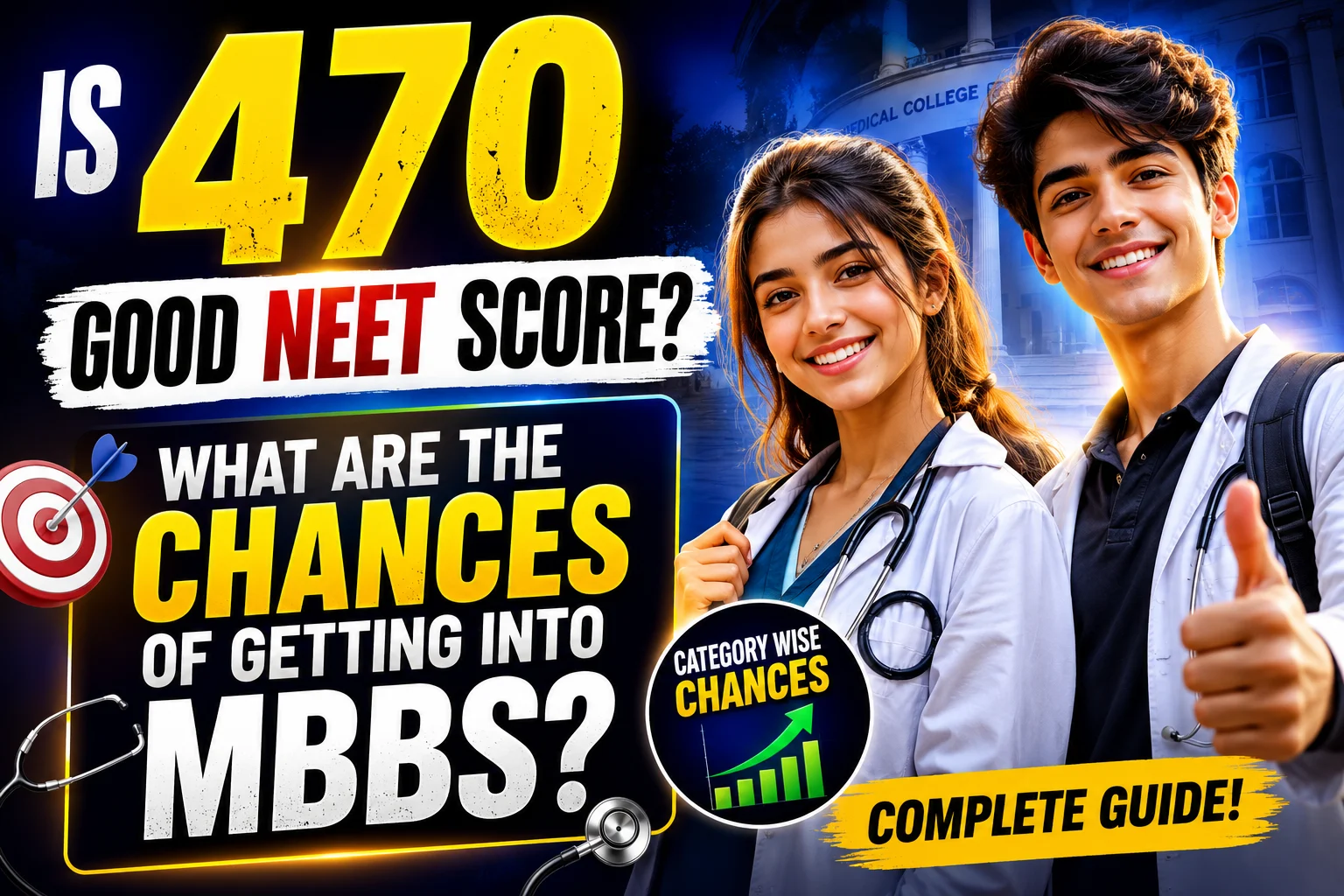 Is 470 Good NEET Score? What Are the Chances of Getting Into MBBS?
